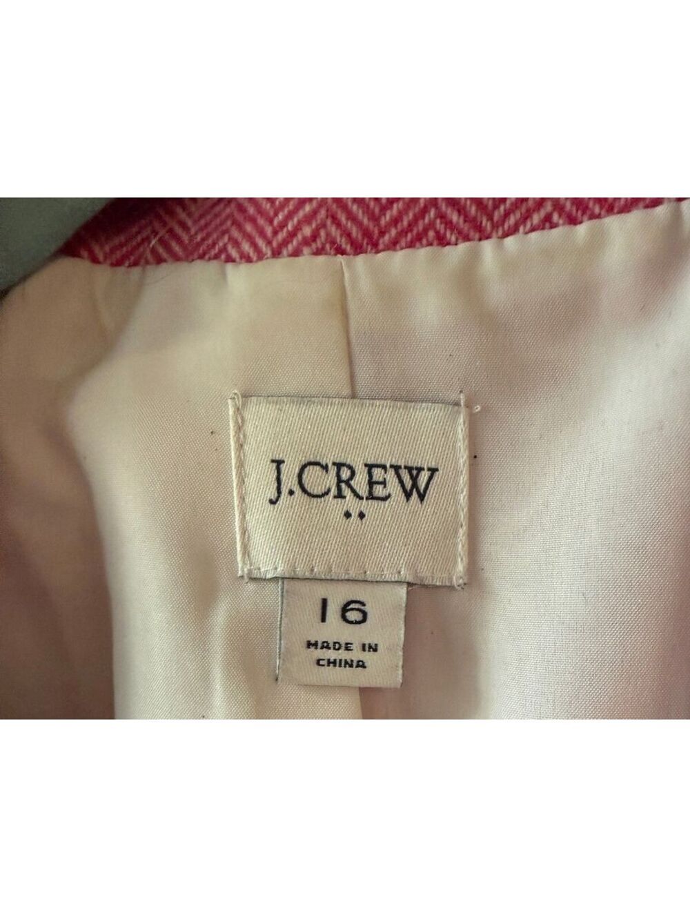 J.Crew Pink Wool Blend Blazer Jacket Size 16 - Picture 3 of 4